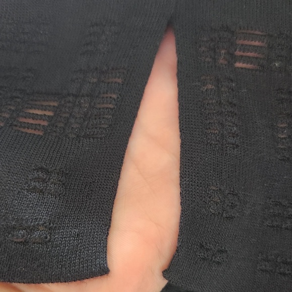 Akris semi sheer textured  mulberry silk black Sweater Sz 6 Switzerland - Picture 5 of 9